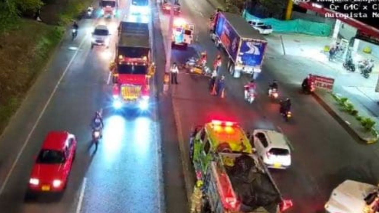 Por accidente en la vía hay movilidad reducida en la Autopista Norte