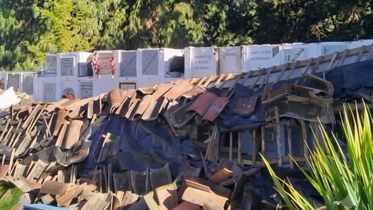 Colapsó parte del techo del cementerio municipal de Caramanta por el sismo registrado este 10 de agosto