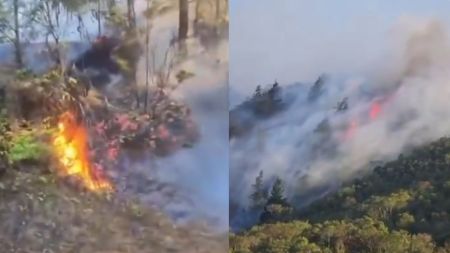 Incendio afecta zona de reserva forestal en Alto de Boquerón, San Cristóbal, corregimiento de Medellín