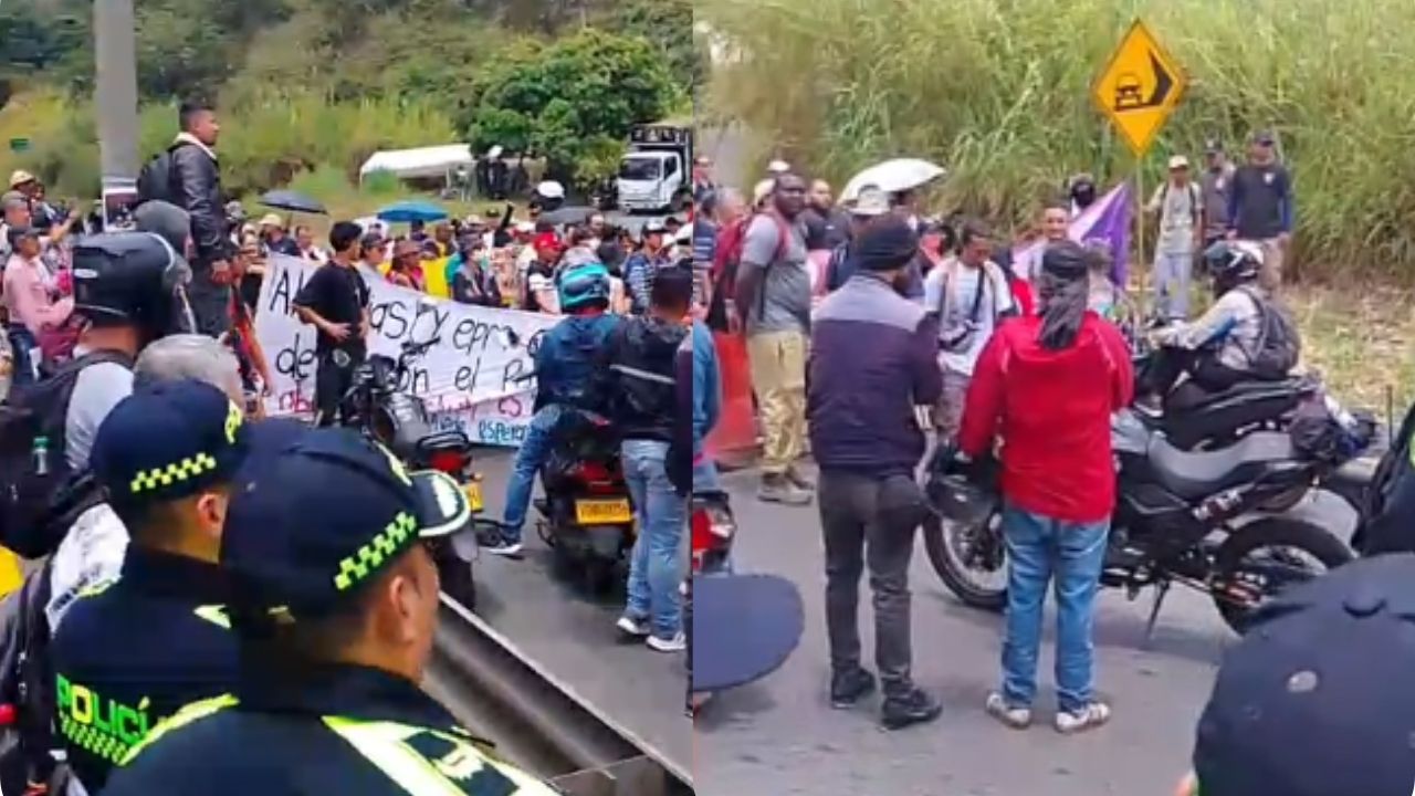 Habitantes de Granizal anuncian que continuarán los bloqueos en la autopista Medellín-Bogotá este viernes