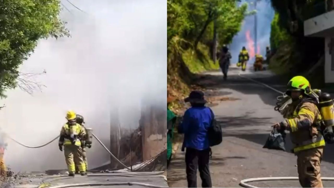 Grave incendio en Girardota afecta fábrica y viviendas en la vereda San Diego