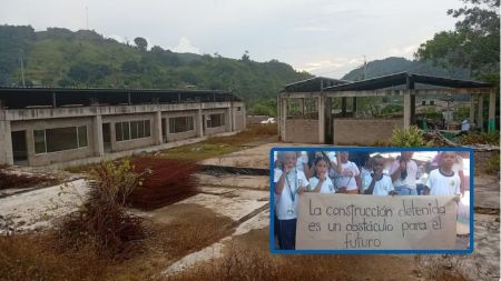 Estudiantes en paro en Anorí: 260 menores sin sede educativa desde 2023, la obra abandonada es elefante blanco