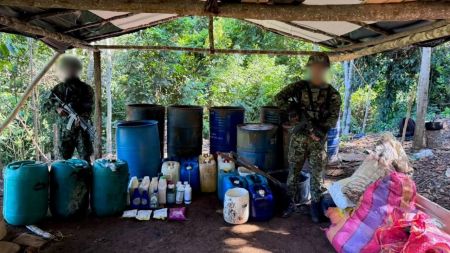 Destruyeron dos laboratorios de coca en San Luis: operativo deja $200 millones en pérdidas al Clan del Golfo