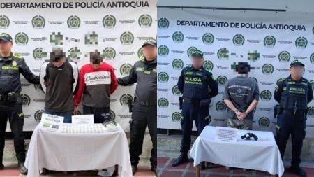Operativos en El Carmen de Viboral dejan tres capturados, un arma incautada y dosis de droga decomisadas