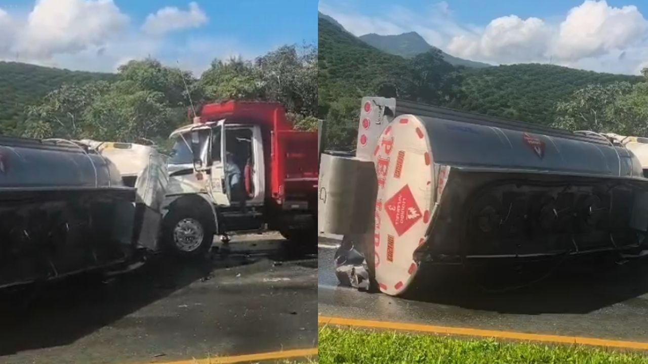 VIDEO: Reportan choque entre volqueta y camión cisterna en la vía Barbosa - Cisneros