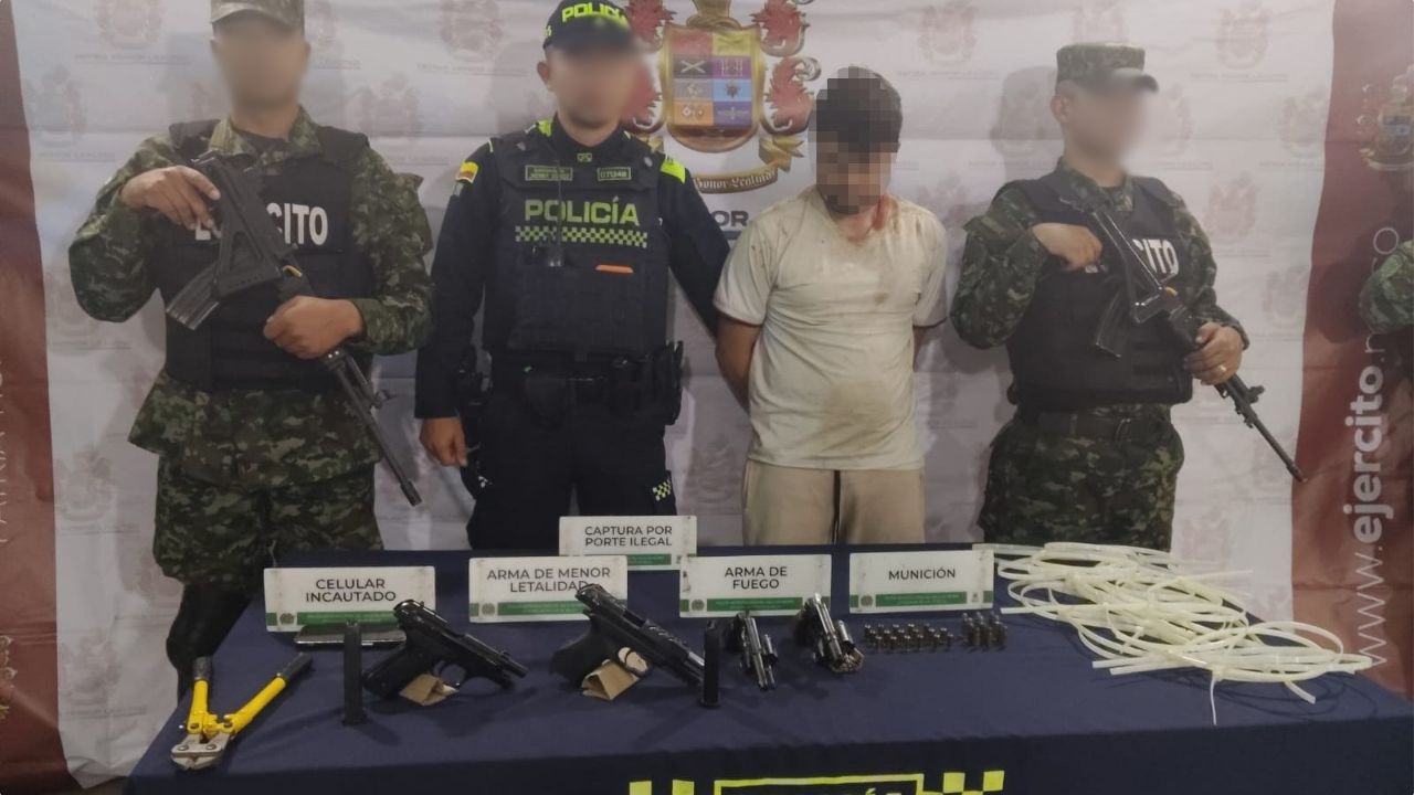Capturan a cuatro personas y decomisan armas durante operativo en Niquía, Bello