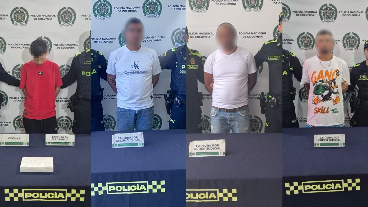 Cuatro capturados en Bello por extorsión, narcotráfico y maltrato animal en operativos de seguridad