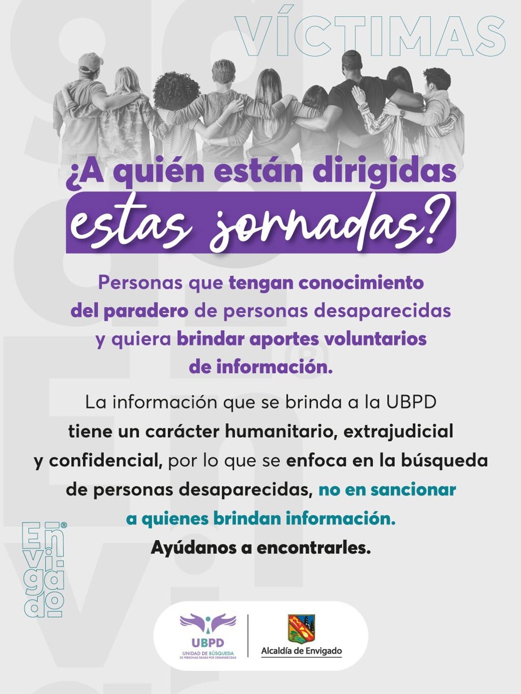 ¿Se busca a un ser querido? Envigado y la UBPD abren jornadas de atención a las familias