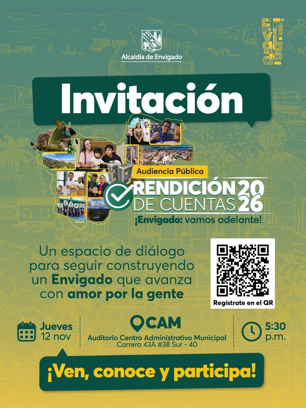 Alcaldía de Envigado rinde cuentas de su gestión 2026: fecha, hora y cómo participar
