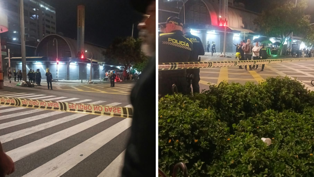 Balacera en el centro de Medellín deja un hombre muerto y dos heridos, entre ellos un policía