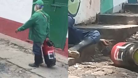 VIDEO: Un hombre que al parecer estaba borracho arrastró por las calles de El Carmen un cilindro que pertenecería al ELN Un hombre que al parecer estaba borracho arrastró por las calles de El Carmen un cilindro que pertenecería al Eln