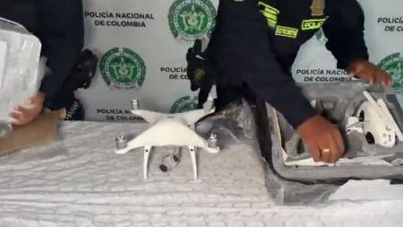 VIDEO: Incautaron dron y cámara de alta tecnología que pertenecerían al ELN y habrían sido trasladados desde Bello
