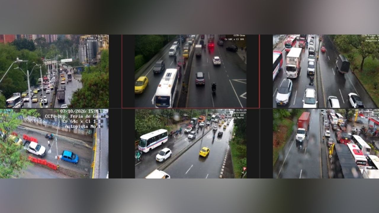 Encharcamiento en la Autopista Medellín - Bogotá genera movilidad reducida en varios sectores de Bello