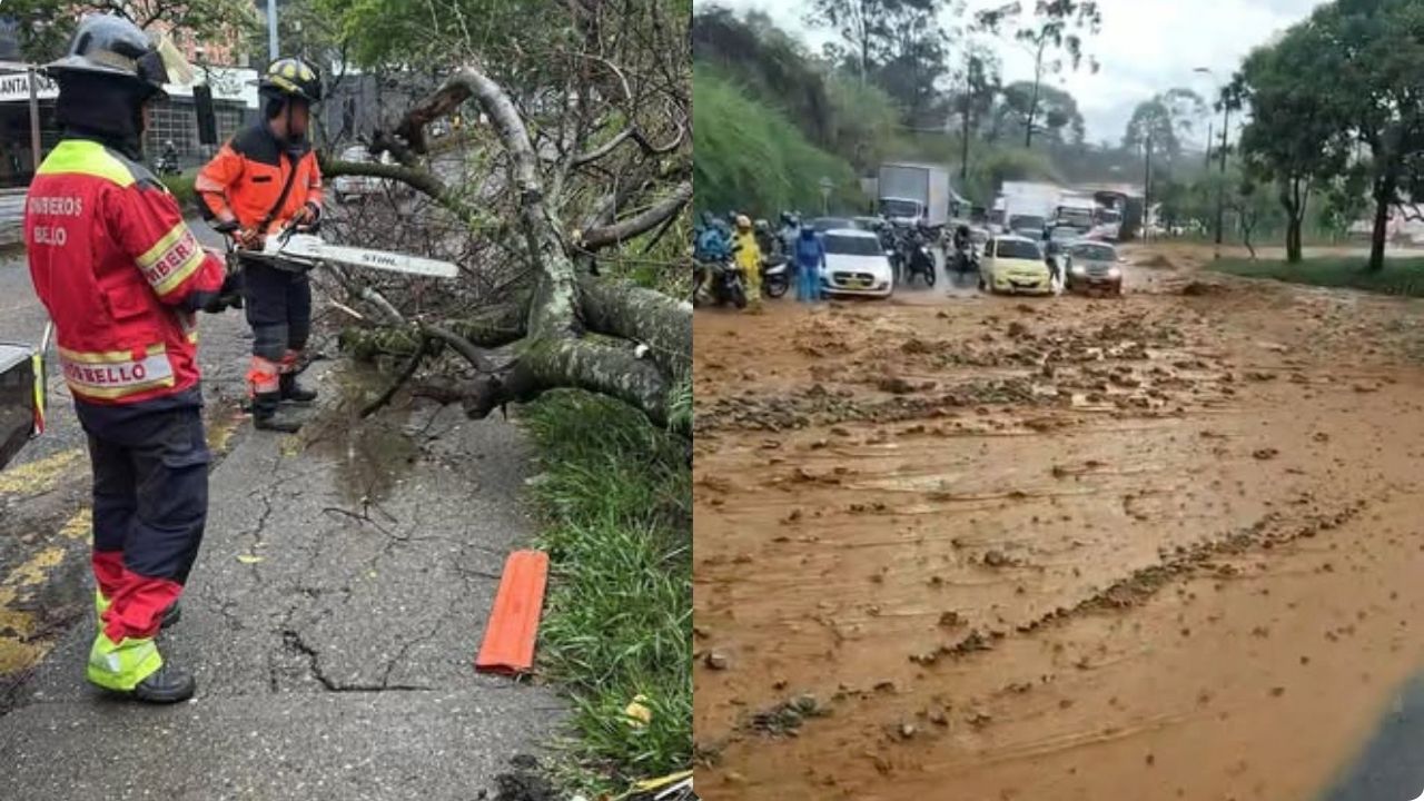 Fuertes lluvias en Bello dejan inundaciones, colapsos y vías afectadas: esto es lo que se sabe