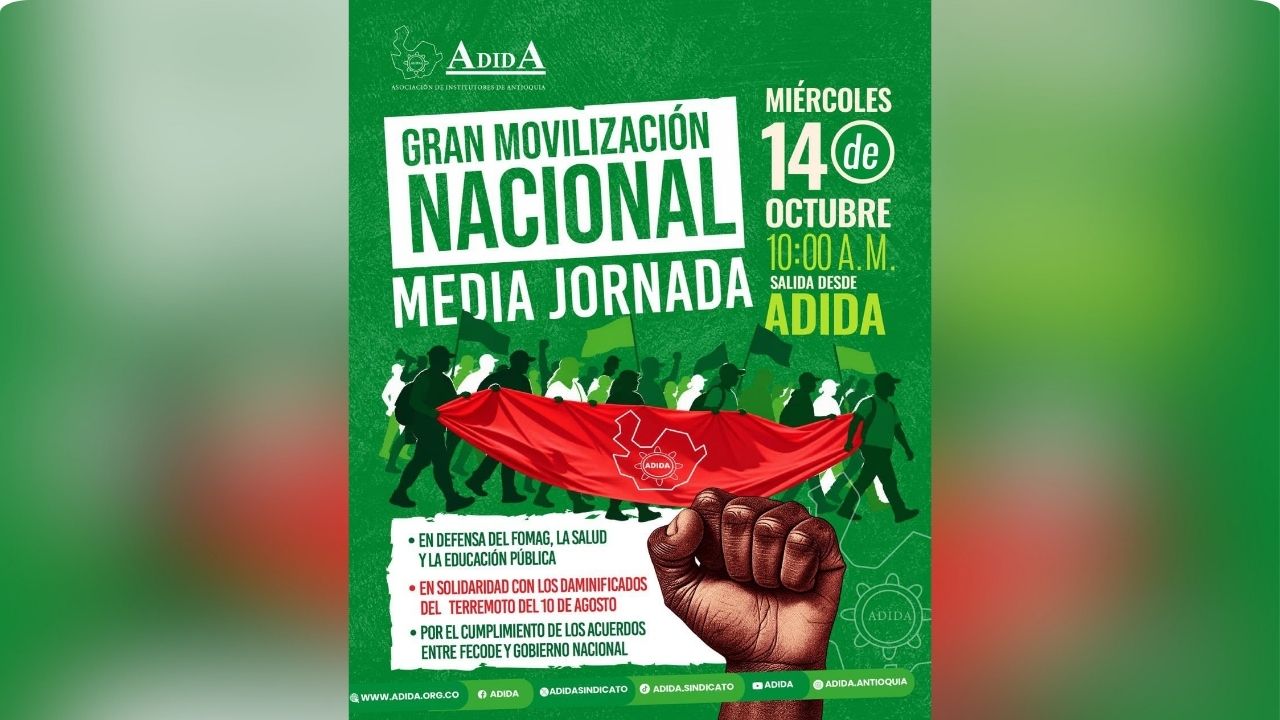 Marchas del 14 de octubre en Medellín: puntos de concentración, horarios y recorridos 1 Marchas del 14 de octubre en Medellín: puntos de concentración, horarios y recorridos