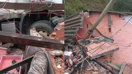 VIDEO: Reportan accidente en la vía al Urabá: camión habría colisionado contra dos viviendas en Giraldo