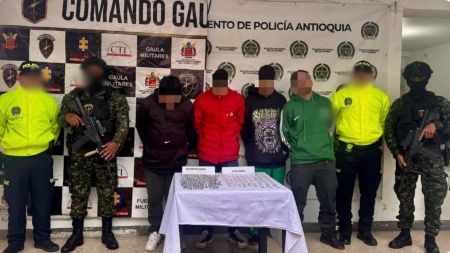Capturan en Marinilla a cuatro presuntos integrantes del grupo delincuencial El Mesa