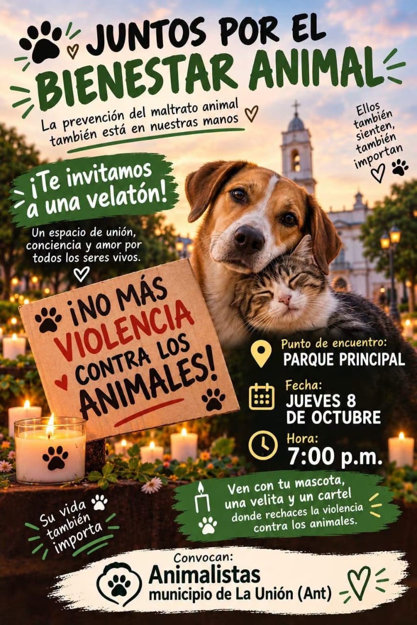 Con velas y mascotas: convocan a movilización en La Unión contra el maltrato animal