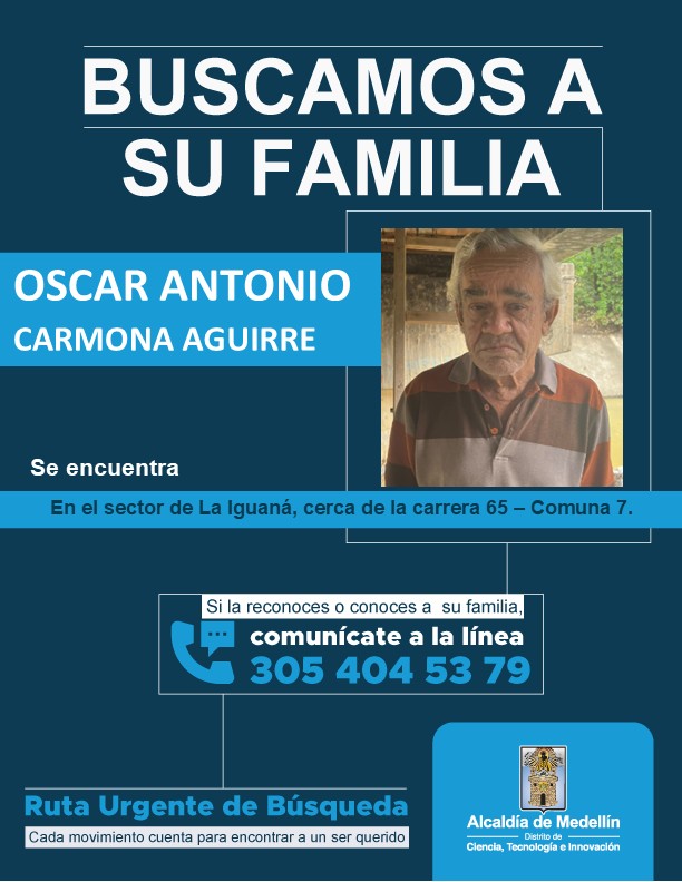 ¿Dónde está la familia? Óscar Antonio se encuentra en el sector La Iguaná 1 ¿Dónde está la familia? Óscar Antonio se encuentra en el sector La Iguaná
